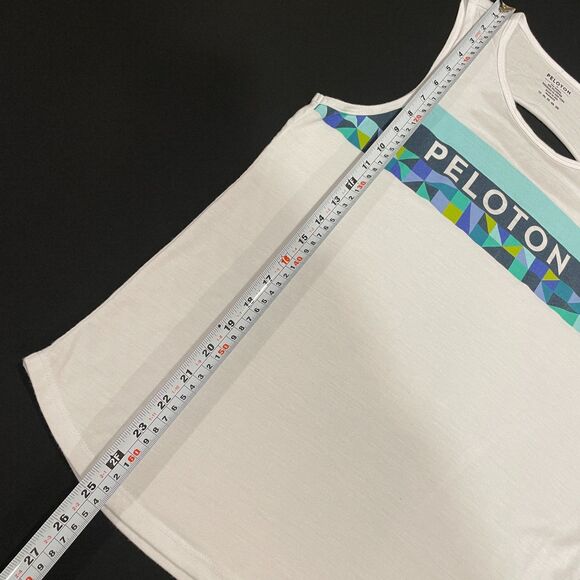 ~ Peloton Sm Spring Geo Tank Slash-Back Top Logo Accents Multicolor Small Womens - Picture 7 of 15